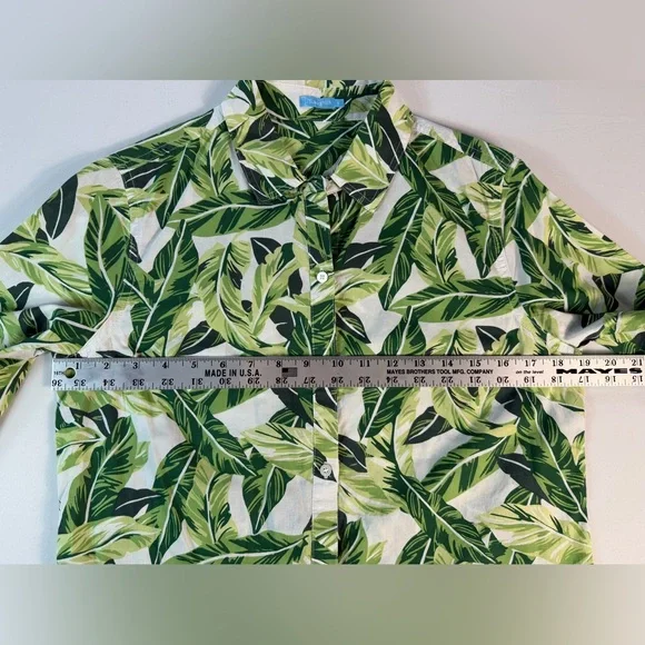 J. Mcglaughlin Lois Blouse Tropical Leaves Size Small EUC - Picture 5 of 9